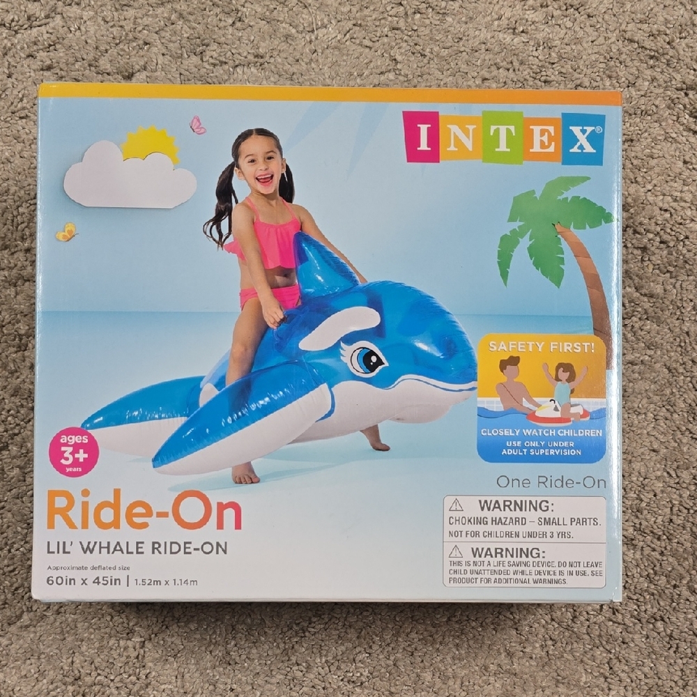 Blue Ride-On Lil' Whale 60in × 45in
